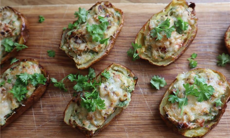 Dobbeltbagte kartofler i airfryer